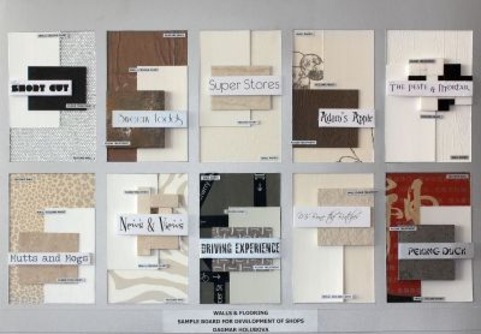 Development of Shops - Walls & Flooring | Sample Board for Development of Shops - Walls & Flooring | Interior Designers